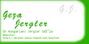geza jergler business card